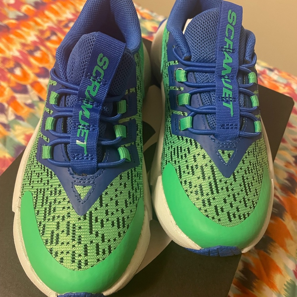 Under Armour Kids Green and Blue Slip-On Athletic Sneakers